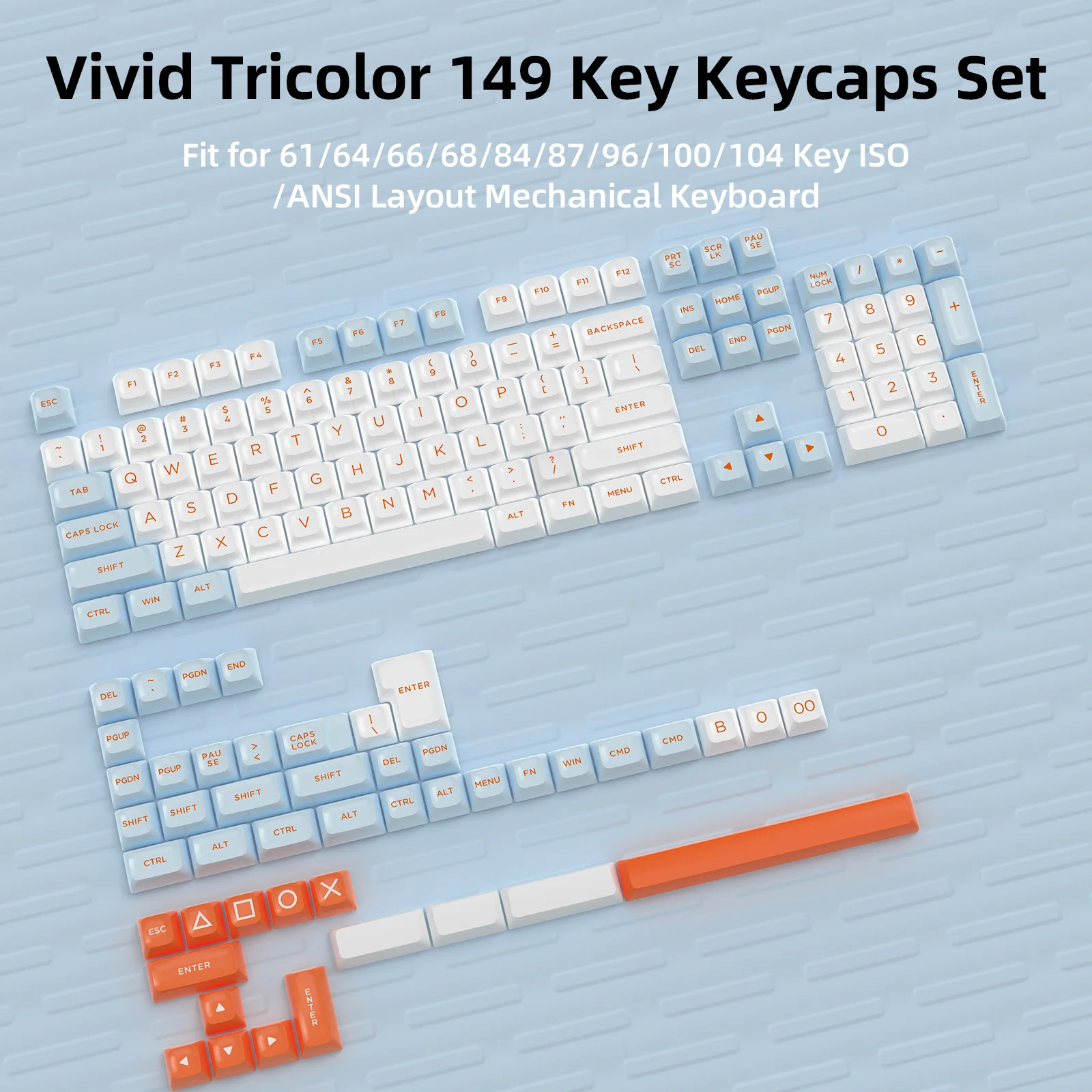 ATTACK SHARK 149 Keys PBT Keycaps Double Shot Full Keycap Set