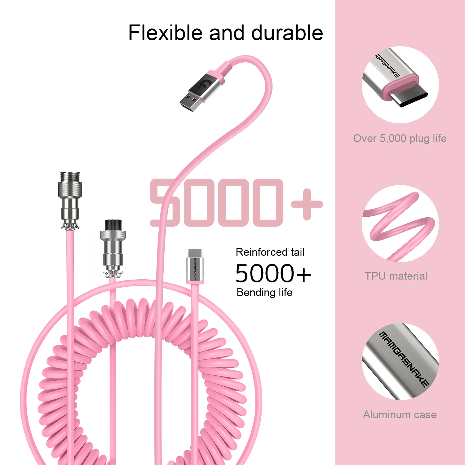 ATTACK SHARK x MAMBASNAKE C01 Coiled Cable