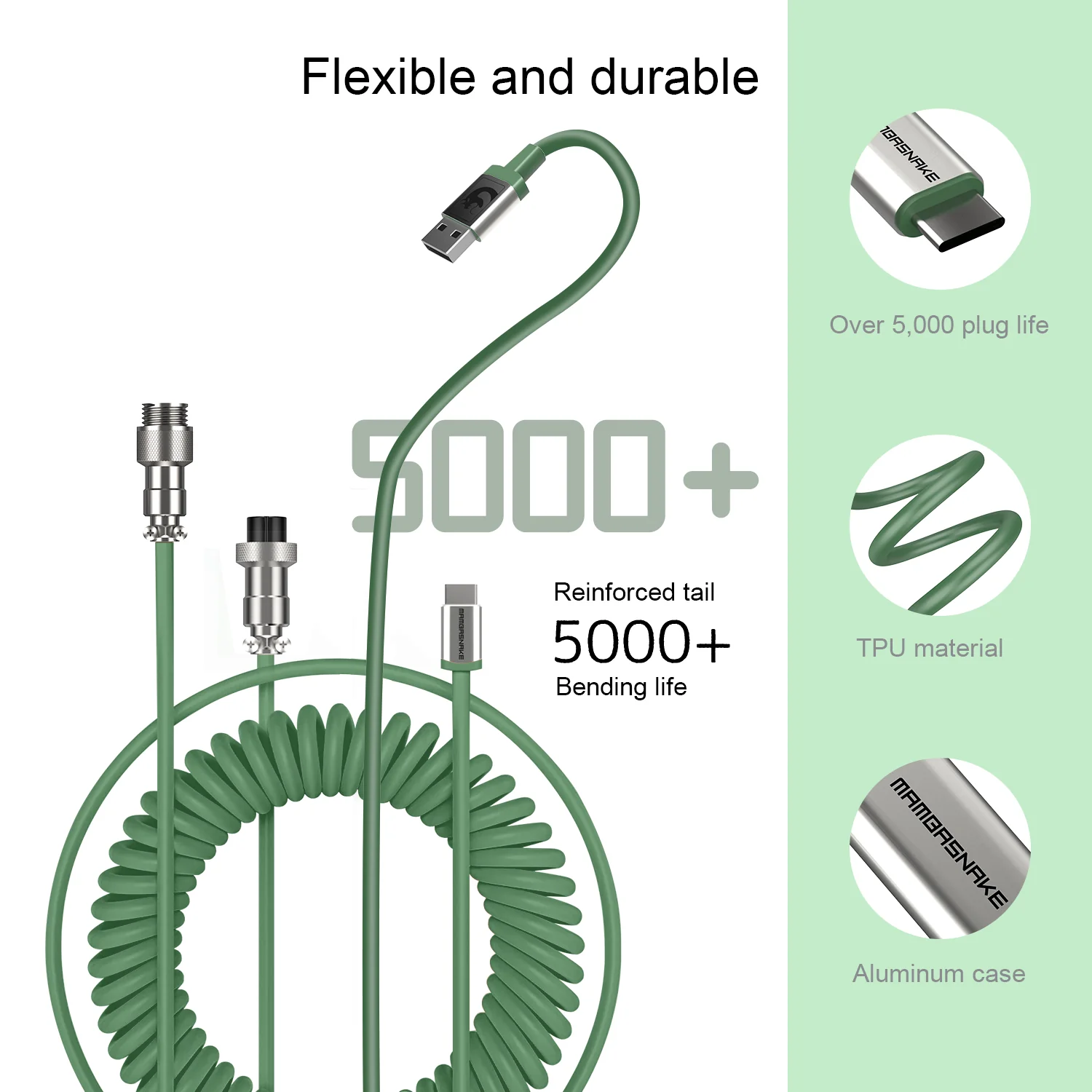 ATTACK SHARK x MAMBASNAKE C01 Coiled Cable