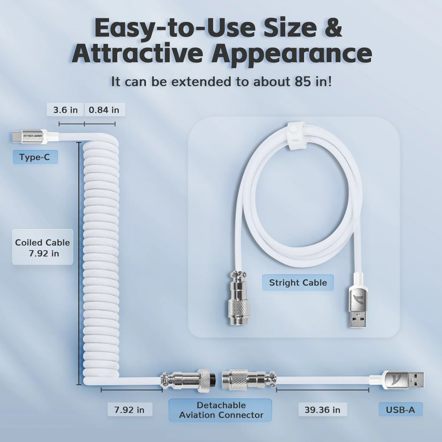 ATTACK SHARK C01PRO Coiled Cable