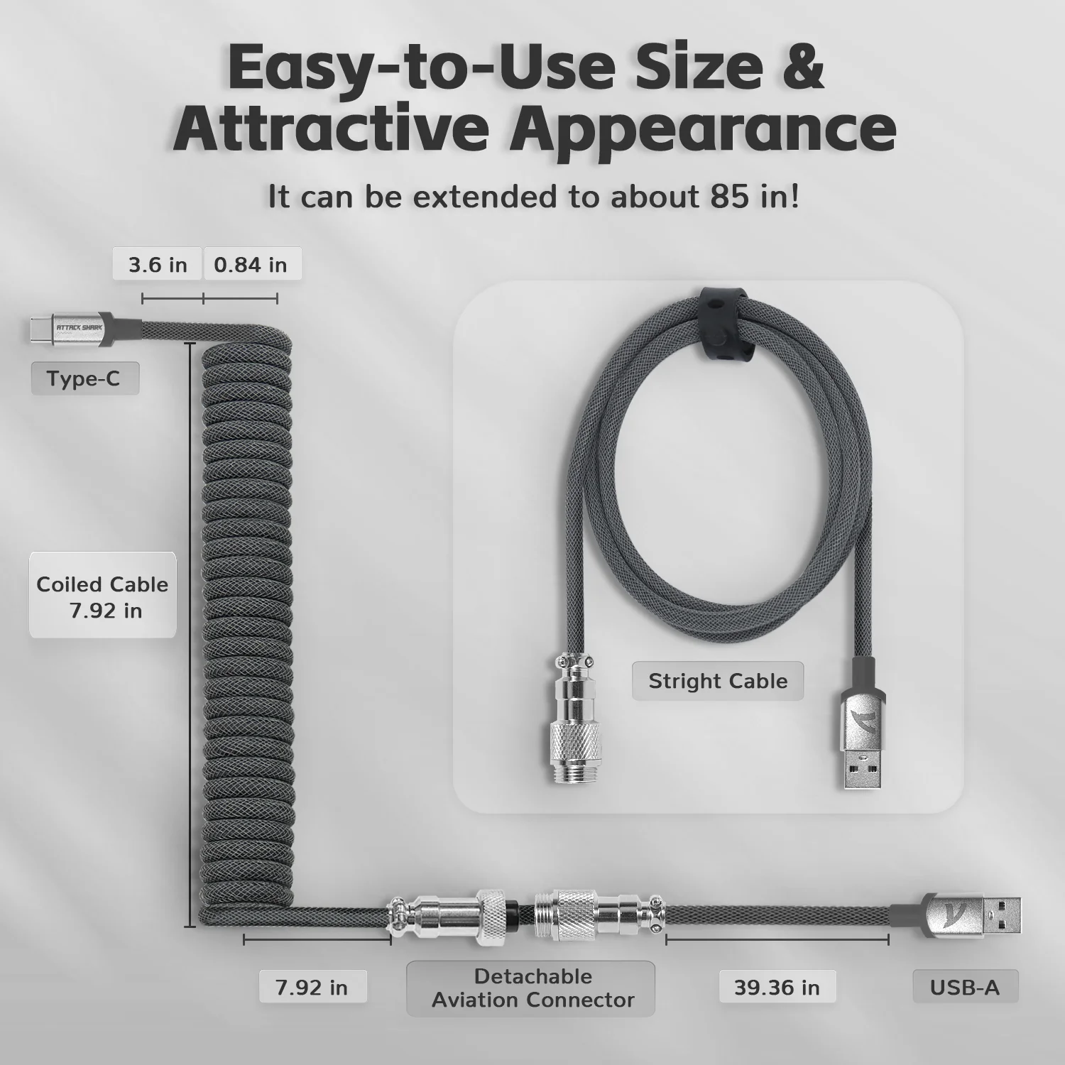 ATTACK SHARK C01PRO Coiled Cable