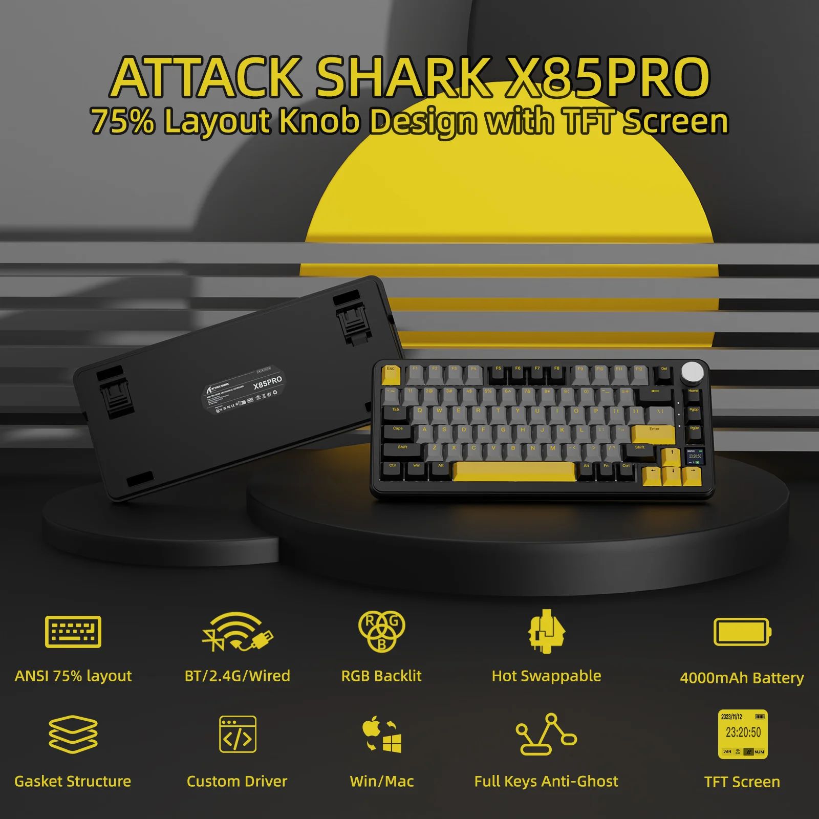 84-attack-shark-x85pro-tri-mode-gasket-mechanical-keyboard-3.webp ATTACK SHARK X85PRO Tri-mode Gasket Mechanical Keyboard