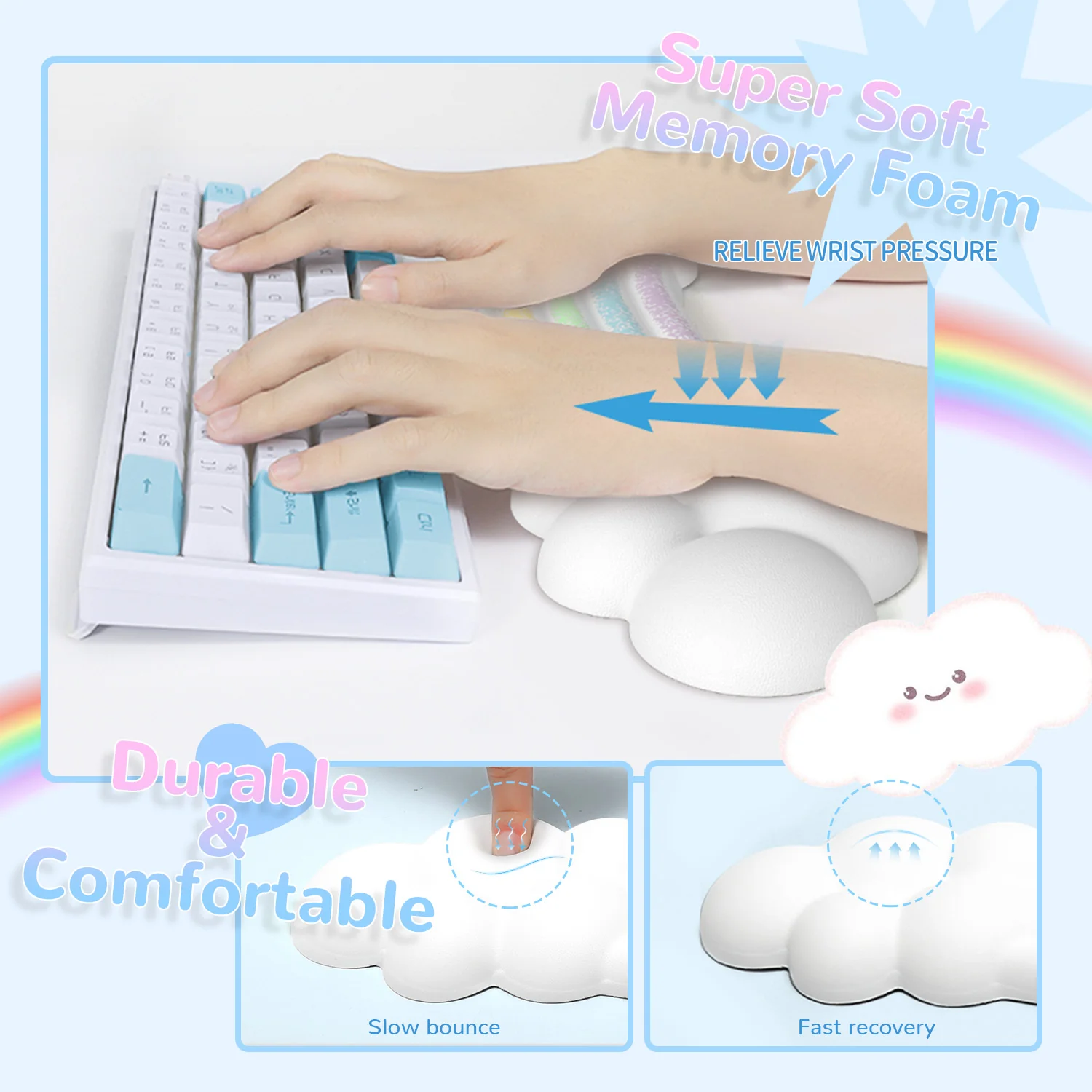 ATTACK SHARK X MAMBASNAKE Rainbow Cloud Keyboard Wrist Rest