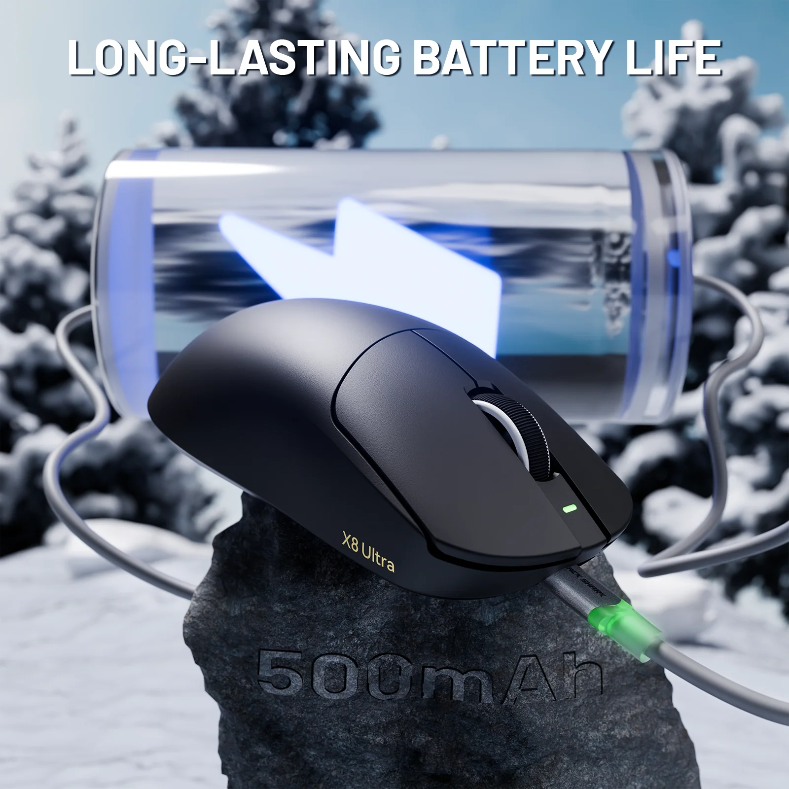 ATTACK SHARK X8 Ultra 8KHz Wireless Gaming Mouse With C06 Ultra Cable