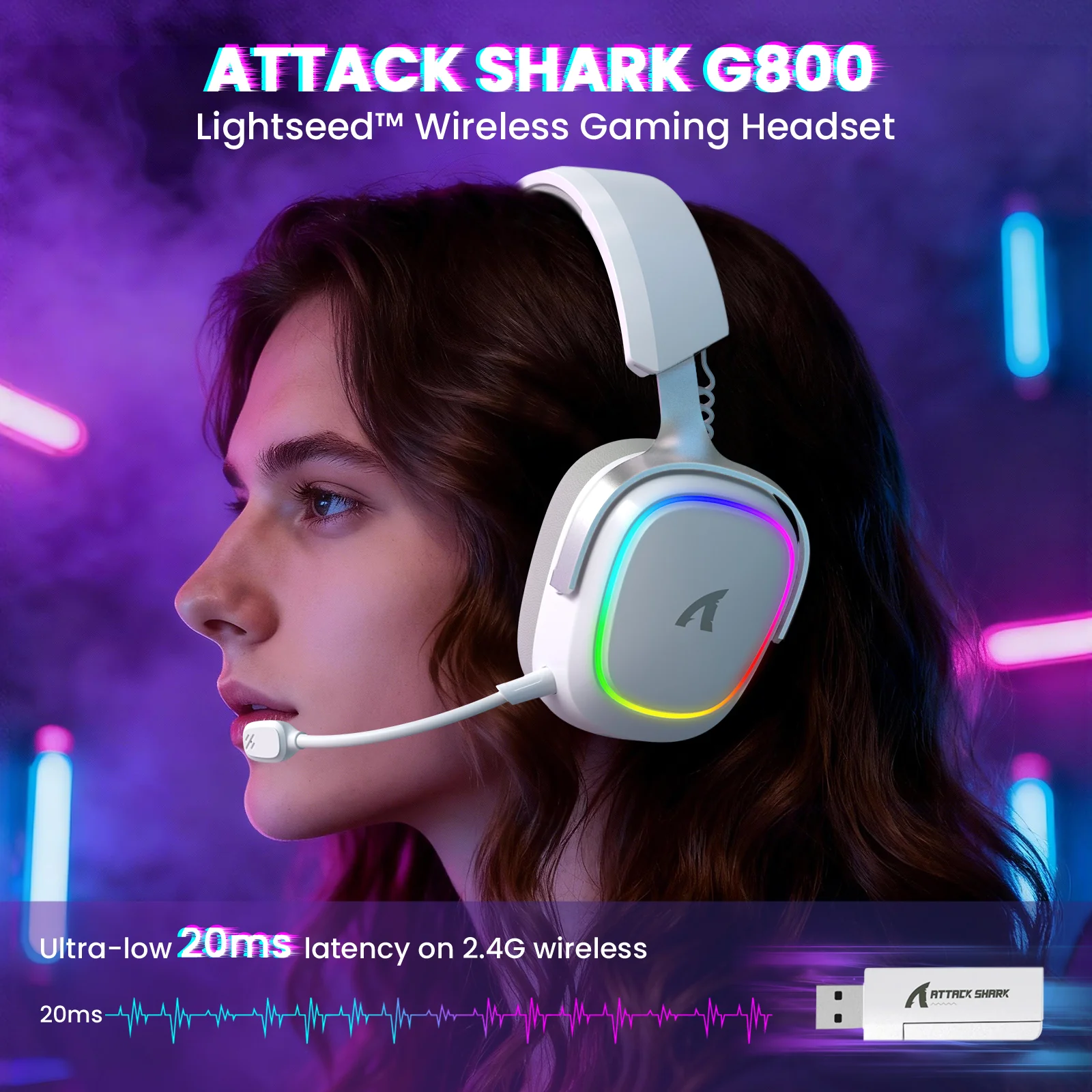 ATTACK SHARK G800 Wireless Gaming Headset