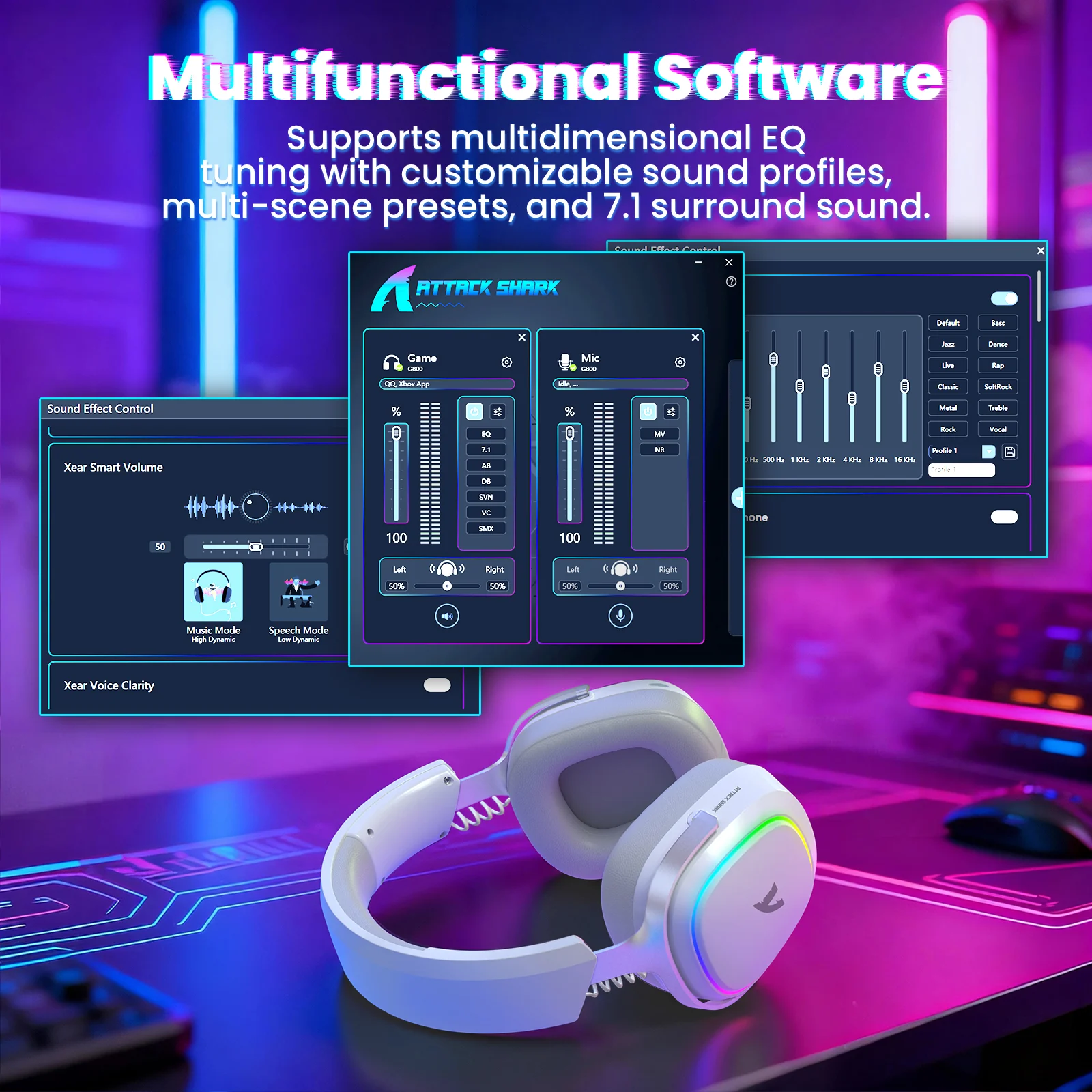 ATTACK SHARK G800 Wireless Gaming Headset