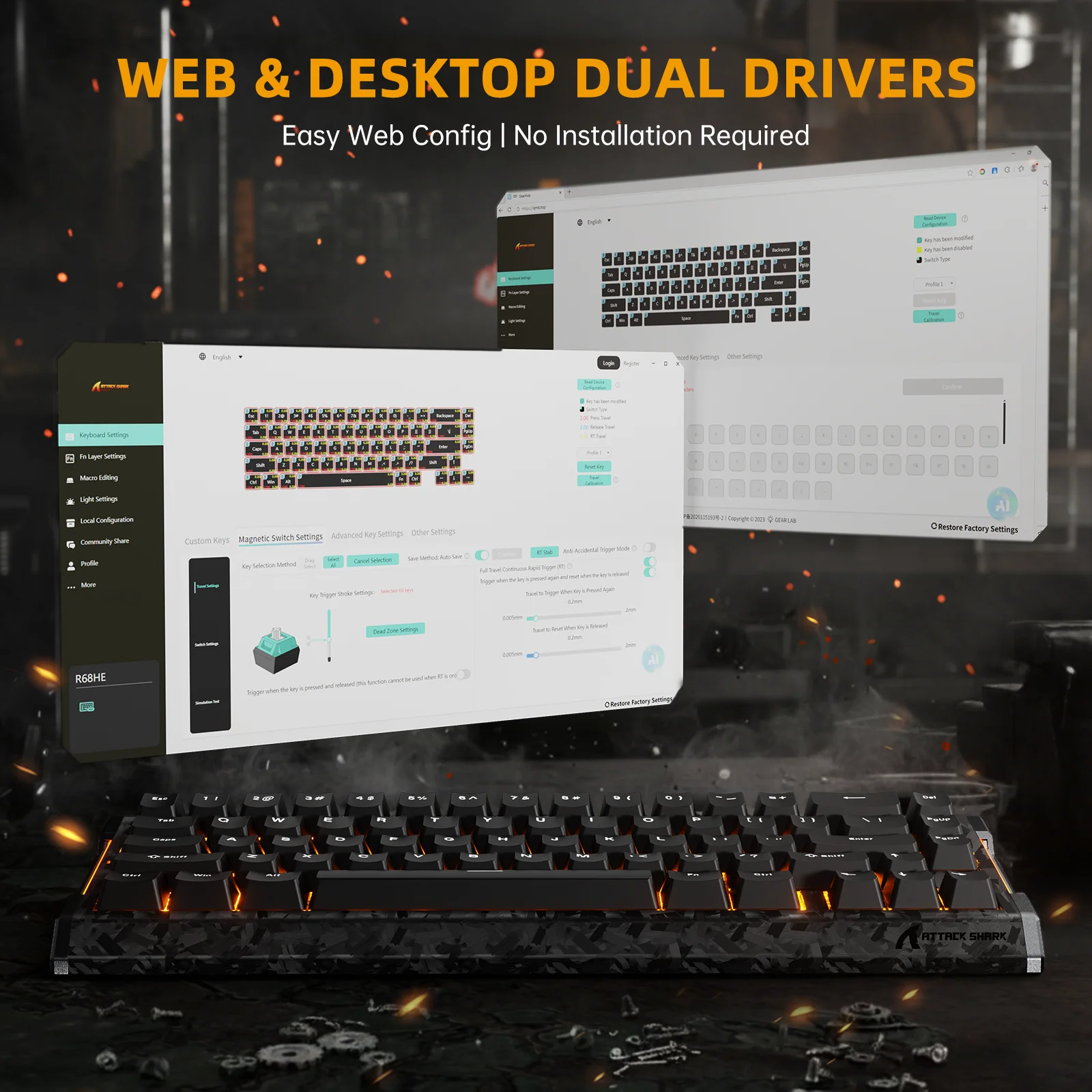 ATTACK SHARK R68 HE & R11 ULTRA Carbon Fiber Gaming Bundle
