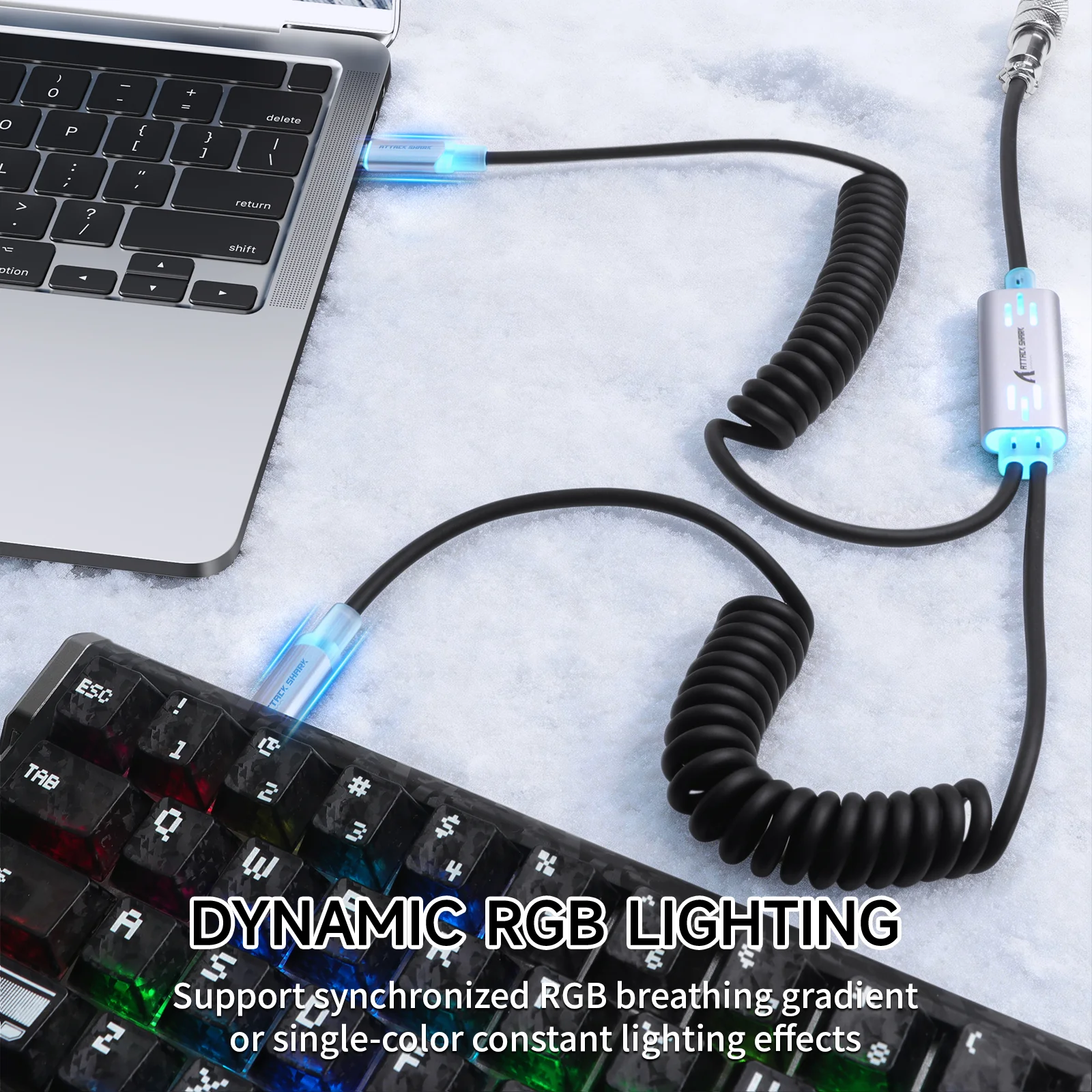 ATTACK SHARK C08 2-in-1 Custom Aviation Cable for 8kHz Magnetic Keyboards