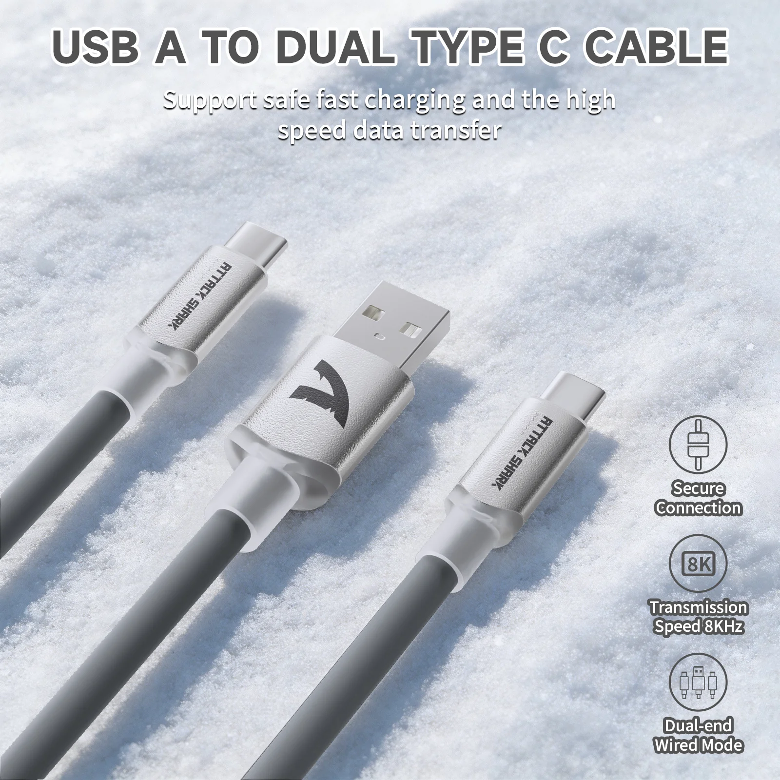 ATTACK SHARK C08 2-in-1 Custom Aviation Cable for 8kHz Magnetic Keyboards