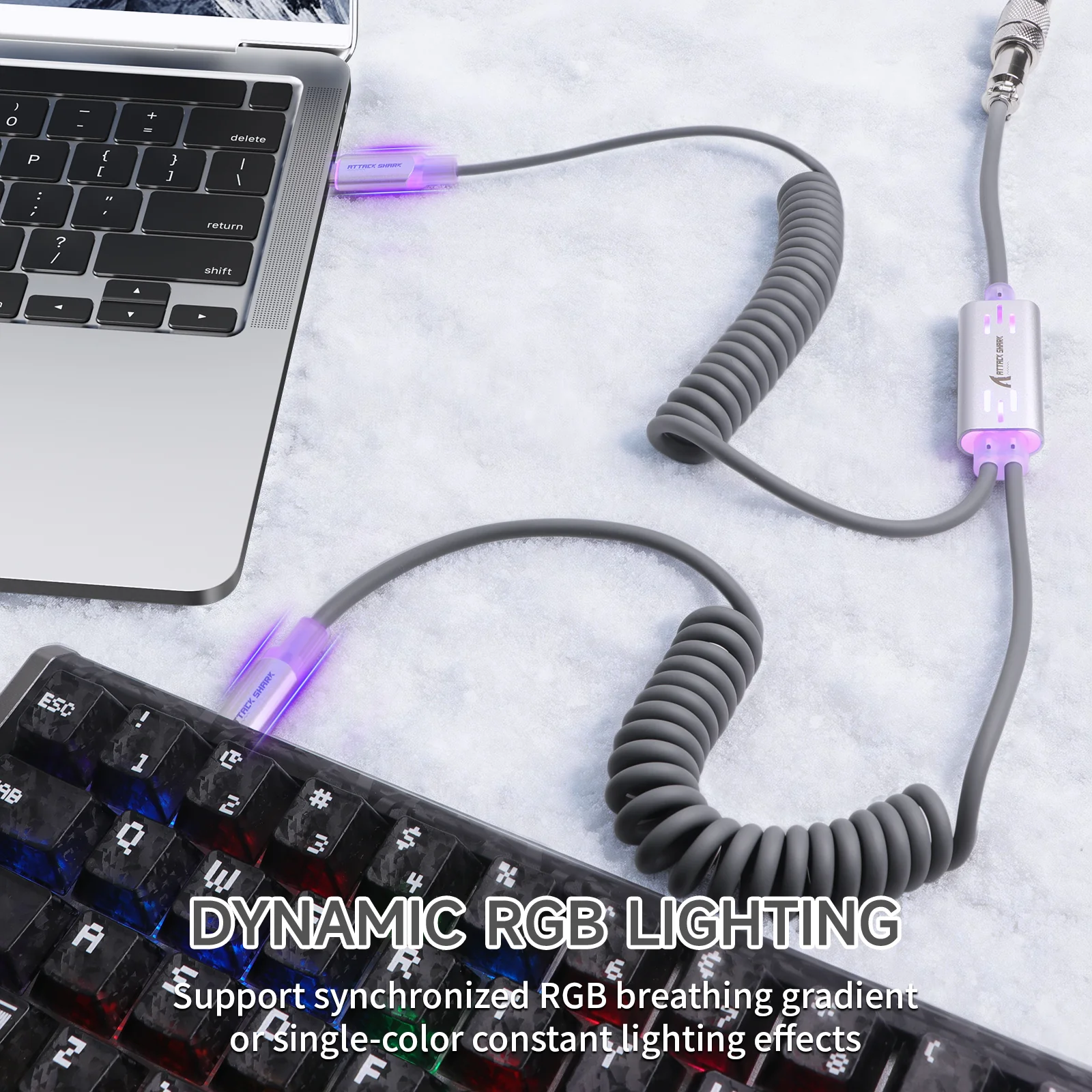 ATTACK SHARK C08 2-in-1 Custom Aviation Cable for 8kHz Magnetic Keyboards