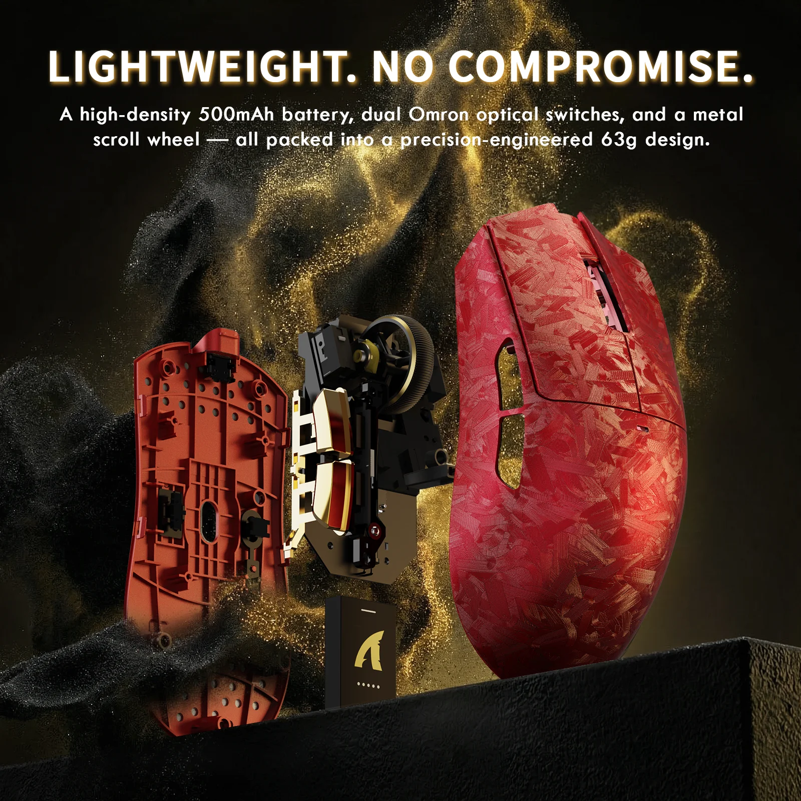 ATTACK SHARK X11 ULTRA Carbon Fiber Wireless Gaming Mouse With C06 Ultra LED Cable